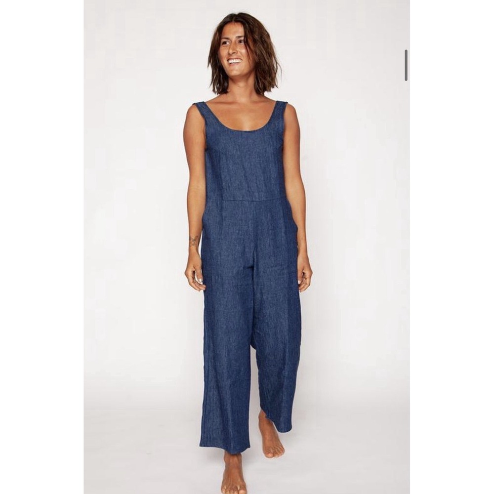 The Seea BILLIE Jumpsuit Hemp Denim Size M Overalls Beach - Picture 2 of 13